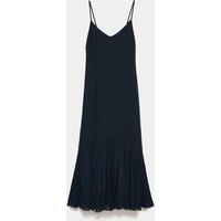 Autograph V-Neck Pleat Detail Maxi Slip Dress Dark Navy