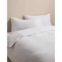 M&S Washed Cotton Waffle Bedding Set White