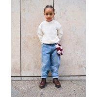 M&S Cotton Rich Marl Sweatshirt (2-8 Yrs) Light Natural