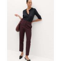 M&S Tapered Ankle Grazer Trousers Raisin
