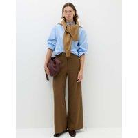 M&S Tailored Side Tab Wide Leg Trousers Moss