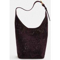 M&S Laser Cut Top Handle Shoulder Bag Chocolate