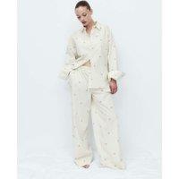 M&S Pure Cotton Poplin Printed Pyjama Set Green Mix