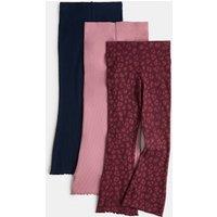 M&S 3 Pack Animal Print Kickflare Leggings (2-10 Yrs) Multi