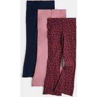 M&S 3 Pack Animal Print Kickflare Leggings (2-10 Yrs) Multi