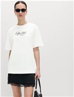 Pure Cotton Floral Oversized Graphic T-Shirt