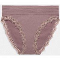M&S 2 Pack Jasmine Lace Seamless High Leg Knickers Praline