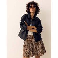 Per Una Pure Cotton Printed Floral Mini Skirt Brown Mix
