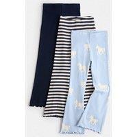 M&S 3 Pack Cotton Rich Horse Kickflare Leggings (2-10 Yrs) Multi