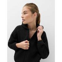 Goodmove Cropped Bubble Hem Hoodie with Modal Black