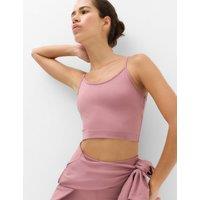 Goodmove Essential Scoop Neck Crop Top Tea Rose