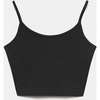 Goodmove Essential Scoop Neck Crop Top Black