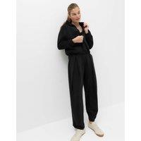Goodmove Sandwash Supersoft Pleated Barrel Leg Jogger Black