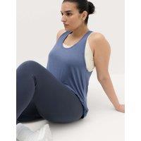 Goodmove Modal Rich Lightweight 2-in-1 Double Layer Vest Top Blue Mix