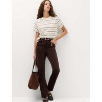 M&S Cord Straight Leg Trousers Chocolate