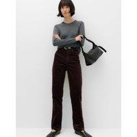 M&S Cord Straight Leg Trousers Claret
