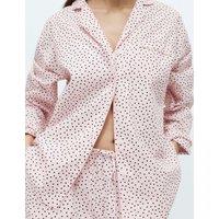 M&S Pure Cotton Polka Dot Revere Pyjama Set Pink Mix