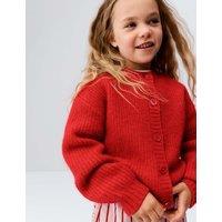 M&S Knitted Cardigan with Wool (2-8 Years) Red