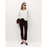 M&S Cord Flare Cropped Trousers Bitter Chocolate
