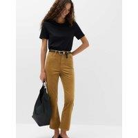 M&S Cord Flare Cropped Trousers Tan