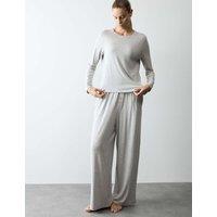 Autograph Modal Rich Wide Leg Pyjama Bottoms Grey