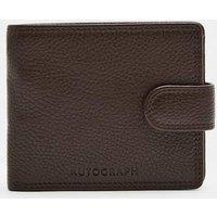 Autograph Leather Pebble Grain Bifold Wallet Dark Brown