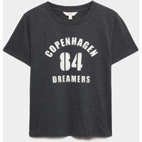 M&S Pure Cotton Graphic Slim Fit T-Shirt Black Mix