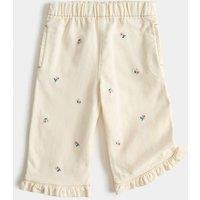 M&S Pure Cotton Embroidered Jeans (0-5 Yrs) Cream