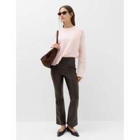 M&S Faux Leather High Waisted Ankle Grazer Trousers Chocolate