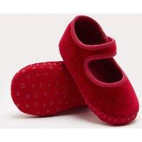 M&S Baby Velvet Mary Jane Pram Shoes (0-18 Mths) Red