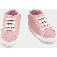 M&S Baby Canvas Riptape Pram Trainers (0-18 Mths) Pink