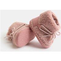 M&S Baby Borg Pram Boots (0-18 Mths) Pink