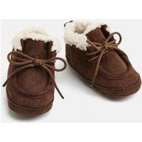 M&S Baby Borg Lined Pram Boots Brown