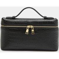 M&S Croc Effect Vanity Cross Body Bag Black