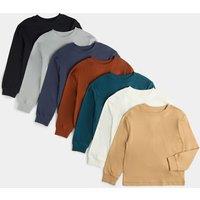 M&S 7 Pack Pure Cotton Tops (2-8 Yrs) Multi