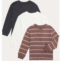 M&S 3 Pack Pure Cotton Tops (2-8 Yrs) Brown Mix