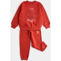 M&S 2 Piece Cotton Rich Graphic Outfit (2-8 Yrs) Rust