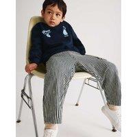 M&S 2 Piece Cotton Rich Noodle Graphic Outfit (2-8 Yrs) Navy Mix