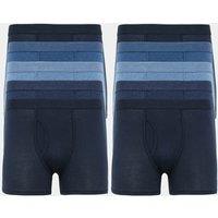 M&S 10 Pack Cotton Rich Cool & Fresh Trunks Navy Mix