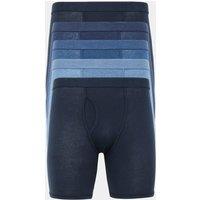 M&S 5 Pack Cotton Stretch Longer Length Trunks Navy Mix