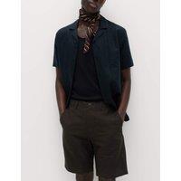 M&S Linen Blend Chino Shorts Bitter Chocolate