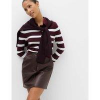 M&S Faux Leather Mini Skirt Burgundy