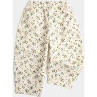 M&S Cotton Rich Floral Woven Balloon Trousers (2-8 Yrs) Ivory Mix