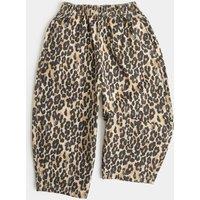 M&S Cotton Rich Balloon Leg Leopard Trousers (2-8 Yrs) Brown Mix