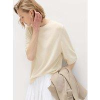 M&S Relaxed Fit Knitted Top With Linen Beige