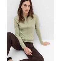 M&S Marl Long Sleeve Top with Wool Pistachio