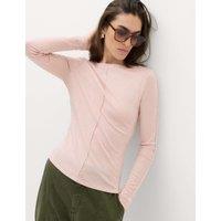 M&S Marl Long Sleeve Top with Wool Pink Shell