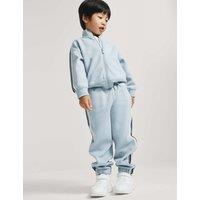 M&S 2 Piece Cotton Rich Side Taped Outfit (2-8 Yrs) Light Steel Blue