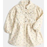 M&S Denim Floral Dress (2-10 Yrs) Ecru