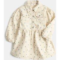 M&S Denim Floral Dress (2-10 Yrs) Ecru